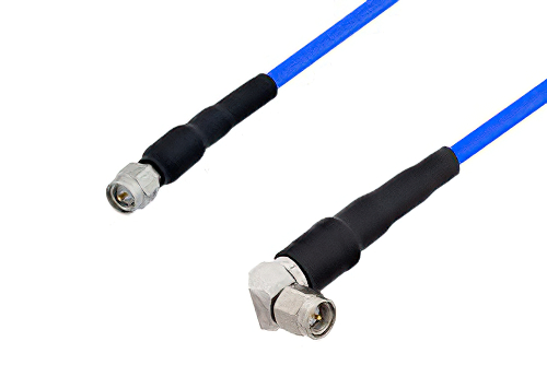 SMA Male to SMA Male Right Angle Precision Cable 48 Inch Length Using 160 Series Coax, LF Solder