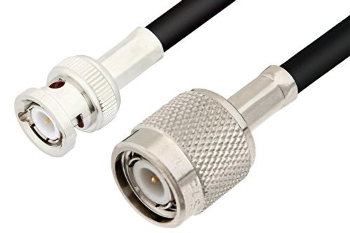 TNC Male to BNC Male Cable 48 Inch Length Using 75 Ohm RG59 Coax