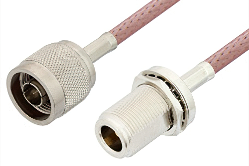 N Male to N Female Bulkhead Cable Using RG142 Coax