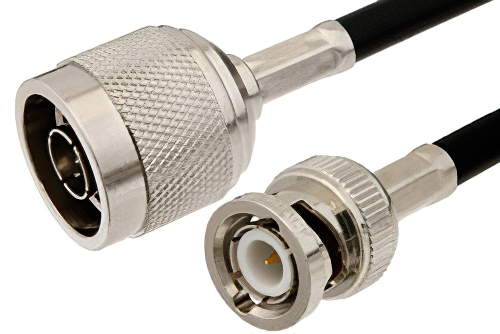 N Male To BNC Male Cable Using RG58 Coax RoHS