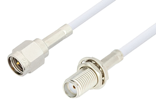 SMA Male to SMA Female Bulkhead Cable 24 Inch Length Using RG188 Coax
