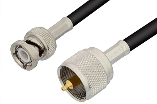 UHF Male to BNC Male Cable 72 Inch Length Using RG58 Coax