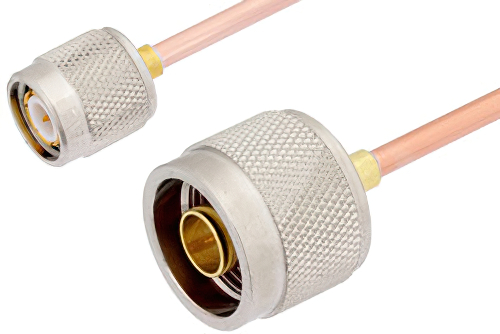 N Male to TNC Male Cable 60 Inch Length Using RG402 Coax