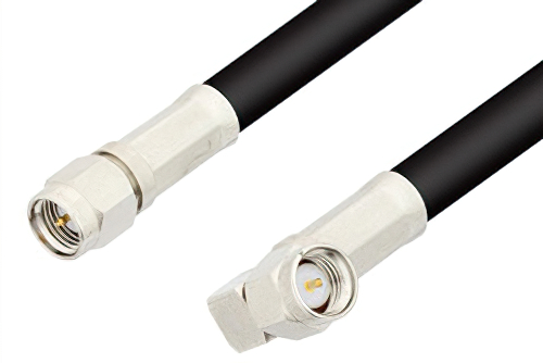 SMA Male to SMA Male Right Angle Cable Using 75 Ohm RG59 Coax