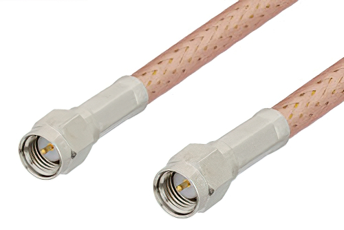 SMA Male to SMA Male Cable Using PE-P195 Coax , LF Solder