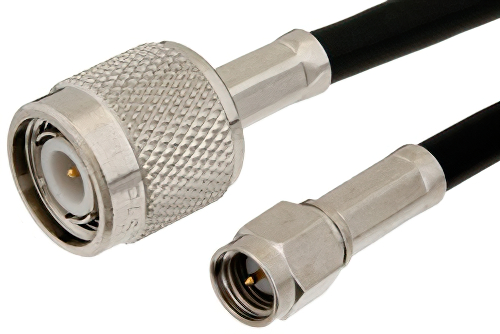 SMA Male to TNC Male Cable 36 Inch Length Using RG58 Coax, RoHS