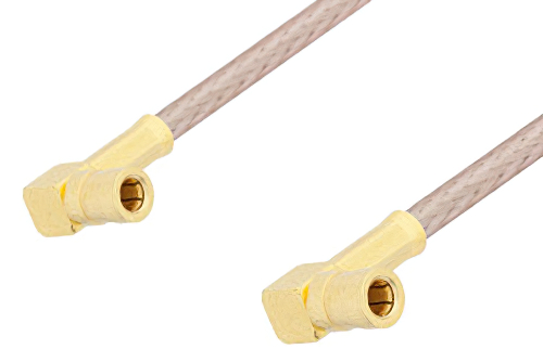 SSMB Plug Right Angle to SSMB Plug Right Angle Cable 12 Inch Length Using RG316 Coax