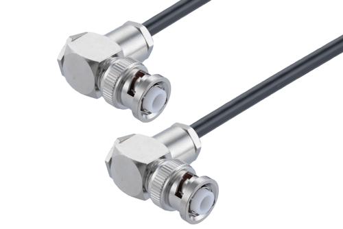 MHV Male Right Angle to MHV Male Right Angle Cable Using RG58 Coax, LF Solder