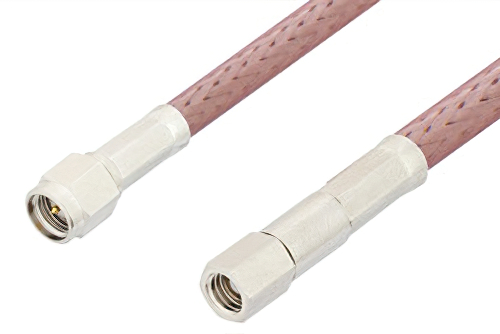 SMA Male to SMC Plug Cable 24 Inch Length Using RG142 Coax, RoHS