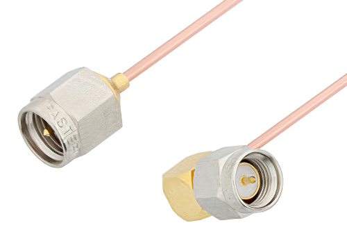 SMA Male to SMA Male Right Angle Cable 6 Inch Length Using PE-047SR Coax
