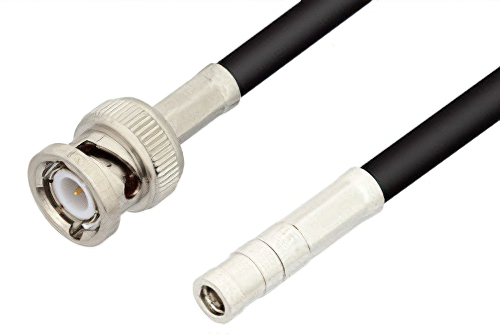 SMB Plug to BNC Male Cable 36 Inch Length Using RG223 Coax, RoHS