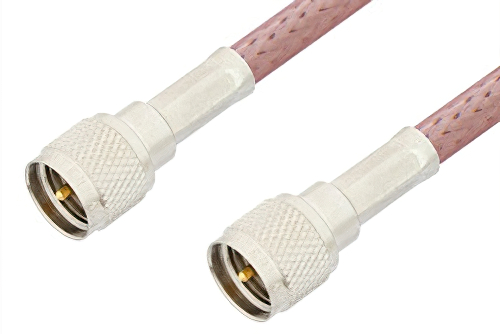 Mini UHF Male to Mini UHF Male Cable Using RG142 Coax, RoHS