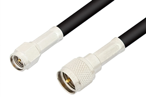 SMA Male to Mini UHF Male Cable Using RG58 Coax, RoHS