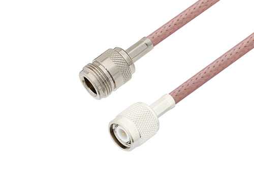 N Female to TNC Male Cable Using RG142 Coax , LF Solder