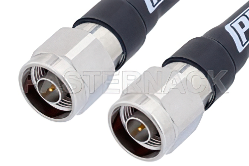 N Male to N Male Low Loss Test Cable 12 Inch Length Using PE-P300LL Coax, RoHS