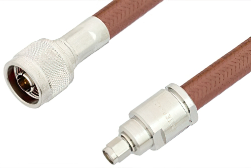 SMA Male to N Male Cable 24 Inch Length Using RG393 Coax, RoHS