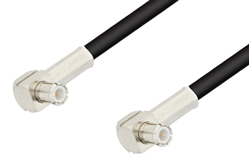 MCX Plug Right Angle to MCX Plug Right Angle Cable 24 Inch Length Using RG174 Coax