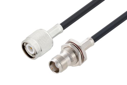 TNC Female Bulkhead to TNC Male Cable Using RG58 Coax, LF Solder