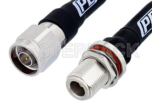 N Male to N Female Low Loss Test Cable 100 CM Length Using PE-P300LL Coax, RoHS