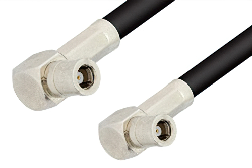 SMB Plug Right Angle to SMB Plug Right Angle Cable 24 Inch Length Using RG223 Coax