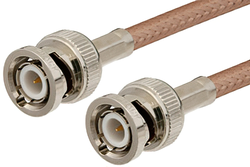 BNC Male to BNC Male Cable 12 Inch Length Using 75 Ohm RG302 Coax