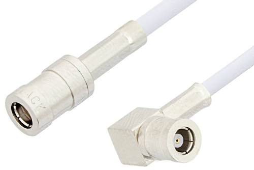 SMB Plug to SMB Plug Right Angle Cable 24 Inch Length Using RG188-DS Coax