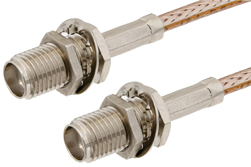 SMA Female Bulkhead to SMA Female Bulkhead Cable 12 Inch Length Using RG316 Coax