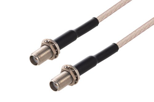 SMA Female Bulkhead to SMA Female Bulkhead Cable Using RG316 Coax with HeatShrink