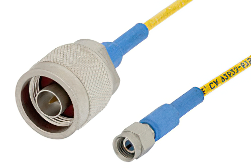 SMA Male to N Male Precision Cable 12 Inch Length Using 150 Series Coax, RoHS