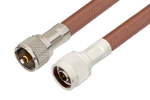 UHF Male to N Male Cable Using RG393 Coax , LF Solder