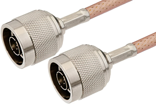 N Male to N Male Cable 12 Inch Length Using PE-P195 Coax