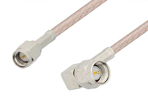 SMA Male to SMA Male Right Angle Cable 72 Inch Length Using RG316-DS Coax