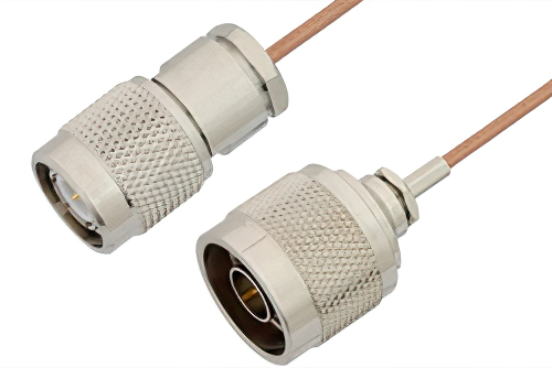 N Male to TNC Male Cable 12 Inch Length Using RG178 Coax