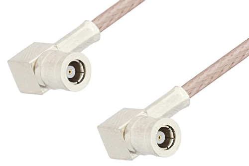 SMB Plug Right Angle to SMB Plug Right Angle Cable 12 Inch Length Using RG316-DS Coax