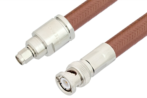 SMA Male to BNC Male Cable 12 Inch Length Using RG393 Coax