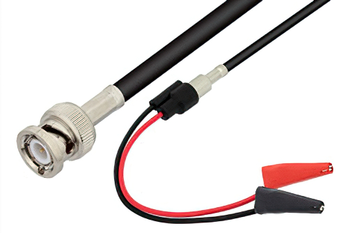 BNC Male to Mini Alligator Clip Cable 36 Inch Length Using RG58 Coax