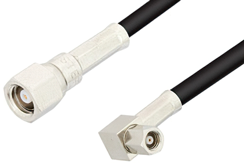 SMC Plug to SMC Plug Right Angle Cable 12 Inch Length Using RG174 Coax
