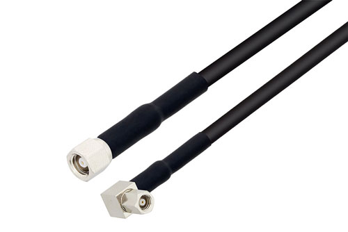 SMC Plug to SMC Plug Right Angle Cable 12 Inch Length Using RG174 Coax with HeatShrink, LF Solder