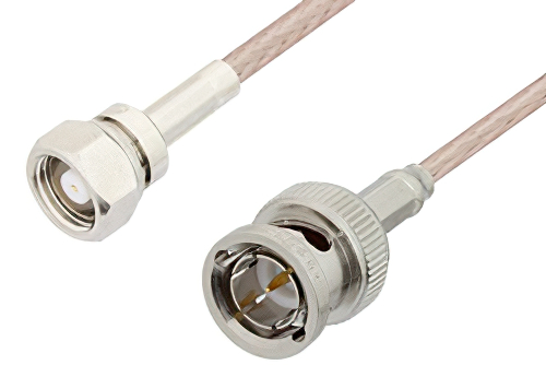 75 Ohm SMC Plug to 75 Ohm BNC Male Cable 48 Inch Length Using 75 Ohm RG179 Coax