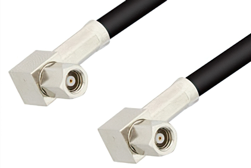 SMC Plug Right Angle to SMC Plug Right Angle Cable 24 Inch Length Using RG58 Coax