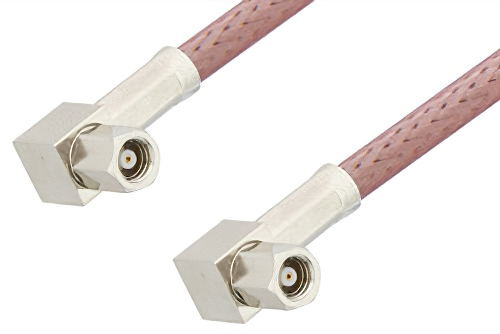 SMC Plug Right Angle to SMC Plug Right Angle Cable 48 Inch Length Using RG142 Coax