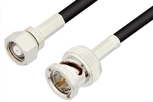 75 Ohm SMC Plug to 75 Ohm BNC Male Cable Using 75 Ohm PE-B150 Coax