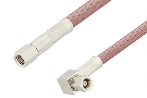 SMC Plug to SMC Plug Right Angle Cable 72 Inch Length Using RG142 Coax