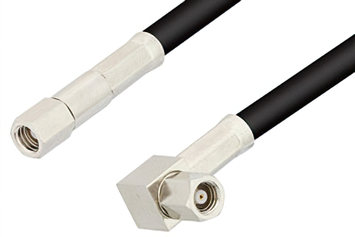 SMC Plug to SMC Plug Right Angle Cable 24 Inch Length Using RG223 Coax