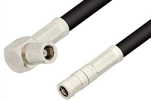 SMB Plug to SMB Plug Right Angle Cable 36 Inch Length Using RG58 Coax