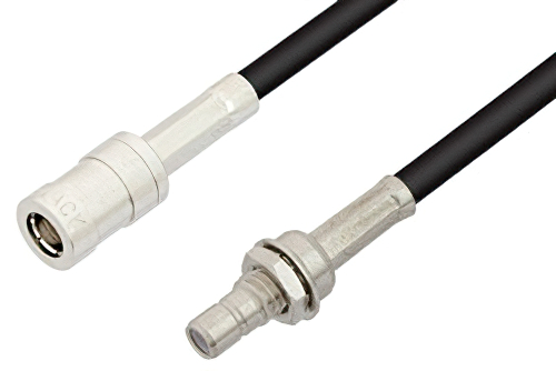 SMB Plug to SMB Jack Bulkhead Cable 60 Inch Length Using RG174 Coax, RoHS