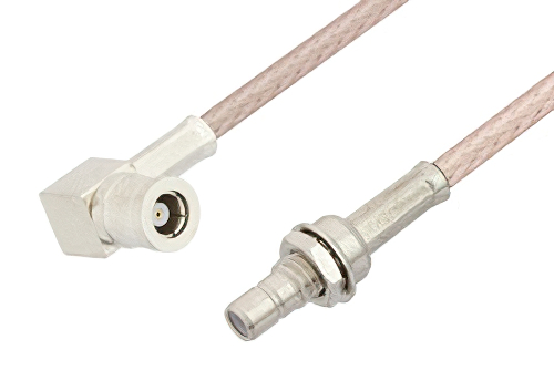SMB Plug Right Angle to SMB Jack Bulkhead Cable 72 Inch Length Using RG316 Coax