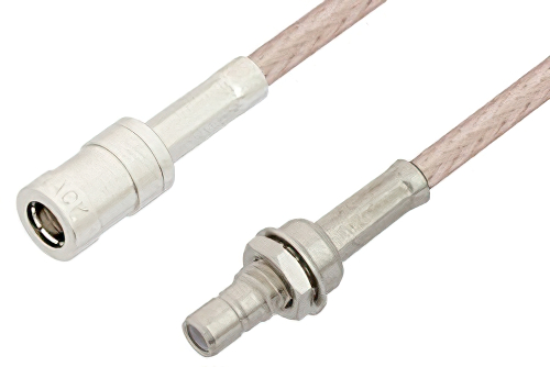 SMB Plug to SMB Jack Bulkhead Cable 24 Inch Length Using RG316 Coax