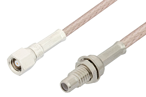 SMC Plug to SMC Jack Bulkhead Cable 12 Inch Length Using RG316 Coax