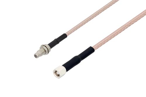 SMC Jack Bulkhead to SMC Plug Cable 72 Inch Length Using RG316 Coax with HeatShrink